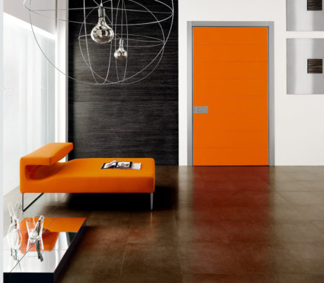 Orange Pivot Security Door